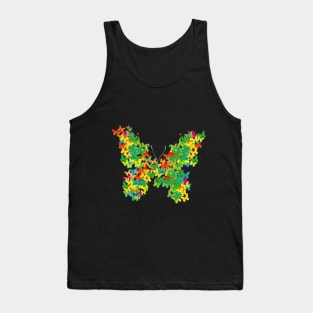 Colourful Butterflies Grouped In A Butterfly Shape Tank Top